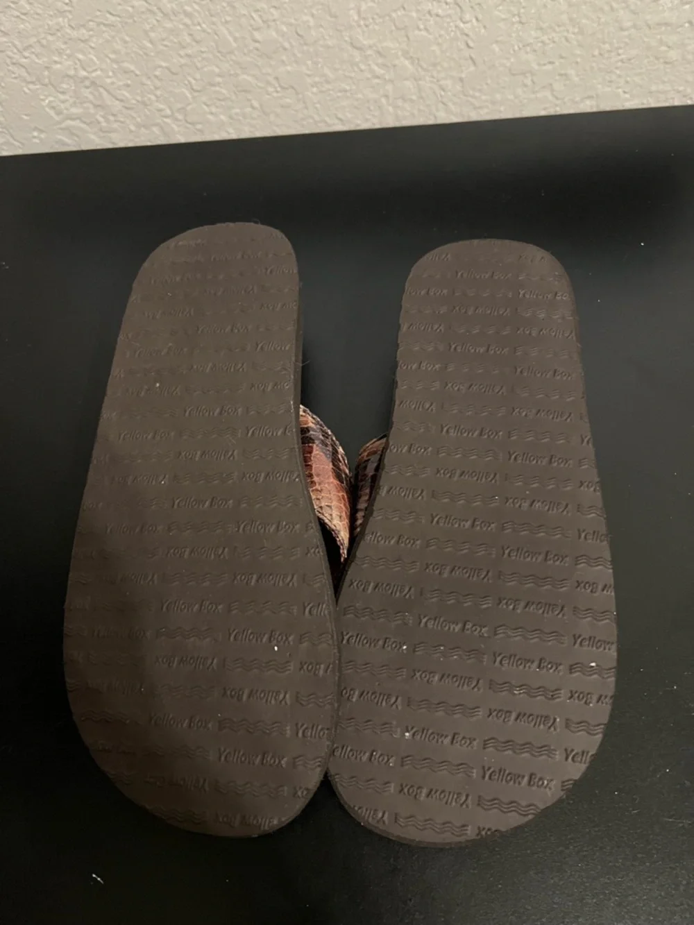Yellow Box Brown Snake-Print Thong Sandals - Picture 2 of 2
